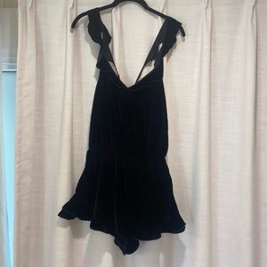 Victoria Secret Black Velvet Romper
